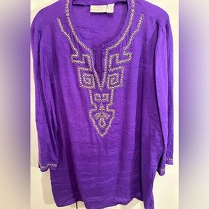 Chico’s Size 3 Embroidered Tunic